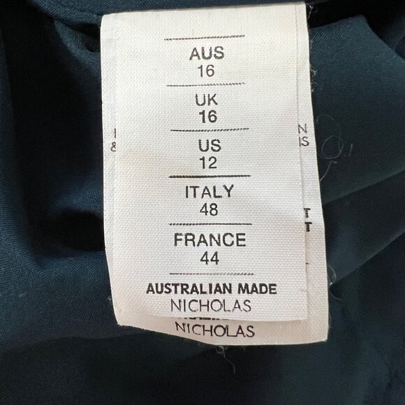 Nicholas Womans Velvet Off Shoulder Midi Dress Teal Blue Cocktail size 12 - Picture 10 of 16